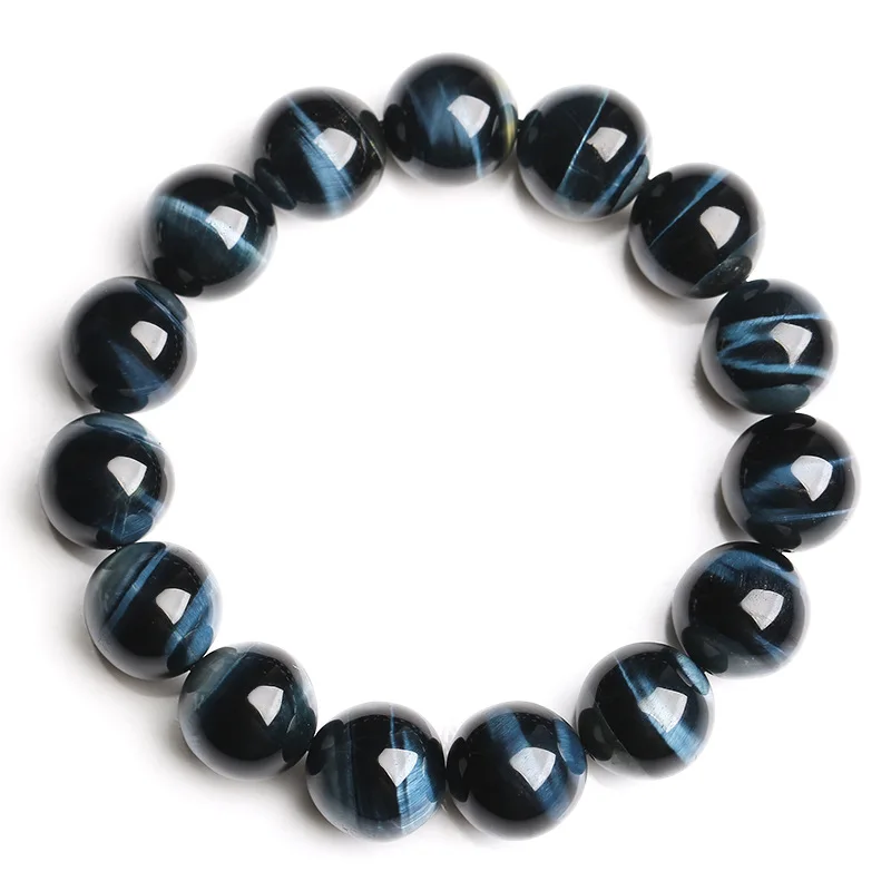 5A+ Lightning Blue Tiger Eye Bracelets Men Highest Quality Natural Stone Round Beads Elasticity Rope Bracelets for Women Jewelry