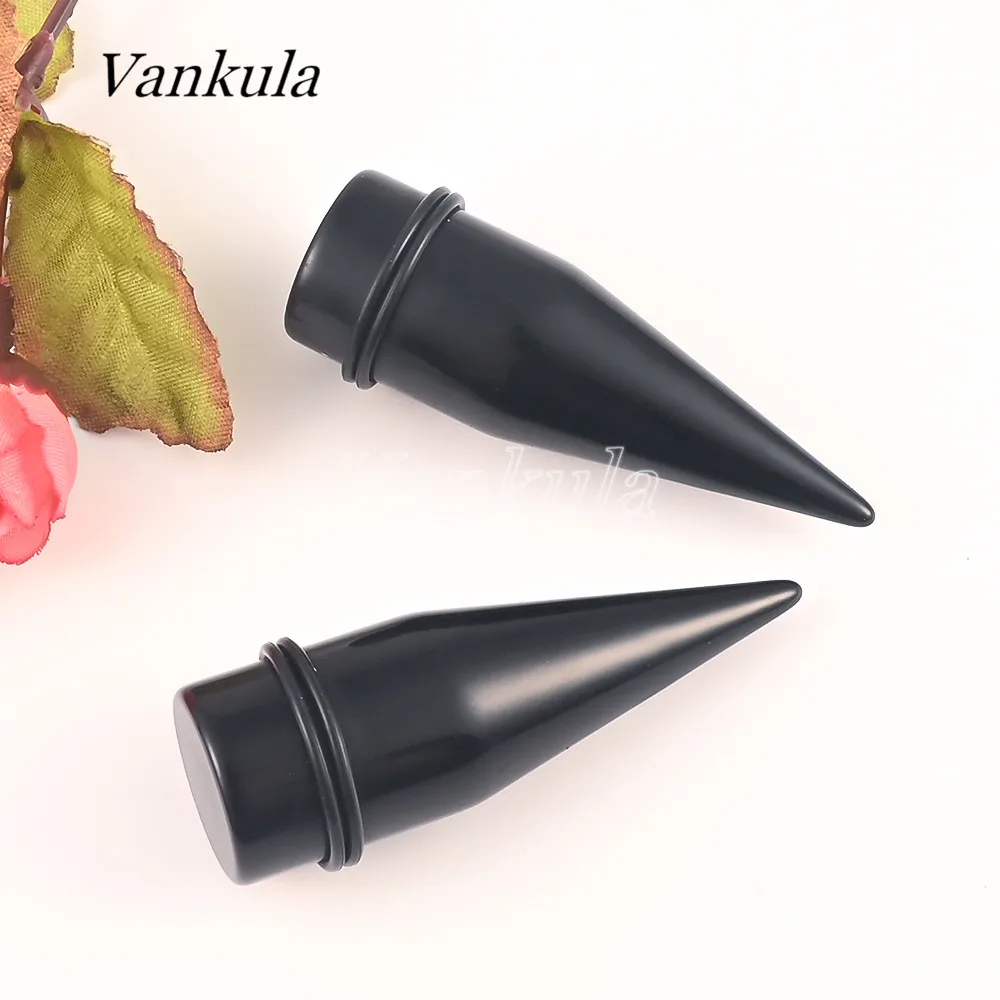 Vankula 2pcs  Acrylic Tapers Ear Plugs Tunnels Ear Expander Gauges Cone Piercing Body Jewelry Stretching 6mm-25mm