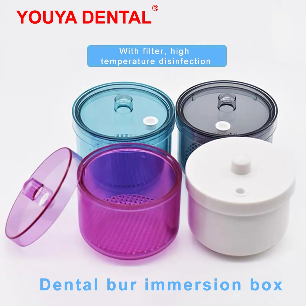 Dental Burs Sterilizing Box Dentist Heat-Resistant Disinfection Box Burs Cleaning Immersion Case Dental Storage Supplies Tools