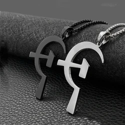 Fashion Titanium Steel Sickle Hammer Pendant Hipster Necklace Pendant Jewelry Hot Sale