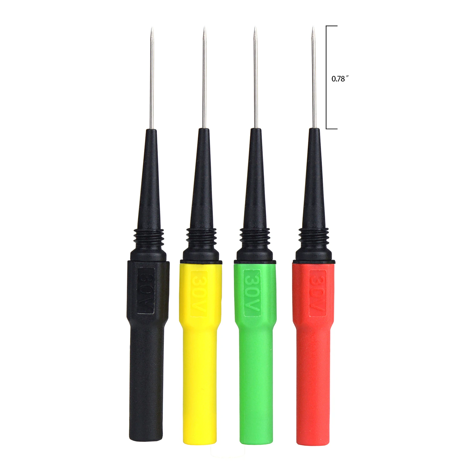 ZIBOO-ZB07 Green/Yellow/Red/Black 3.25 x 0.25 x 0.25 Mini Back Probe/Wire Pierce