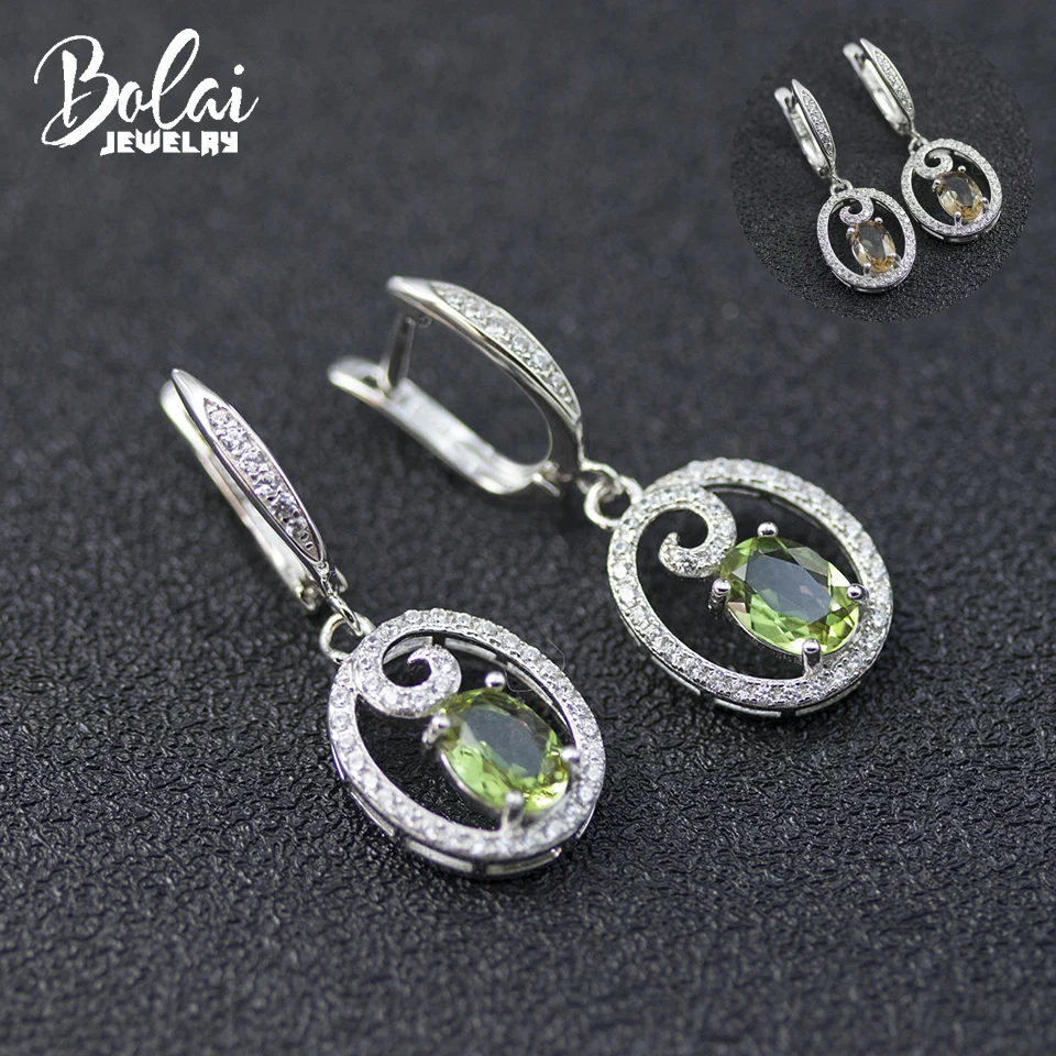 Bolai Color Changing Sultanit Dangle Earrings 925 Sterling Silver Pink Green Created Diaspore Jewelry Women Female Vintage Gift