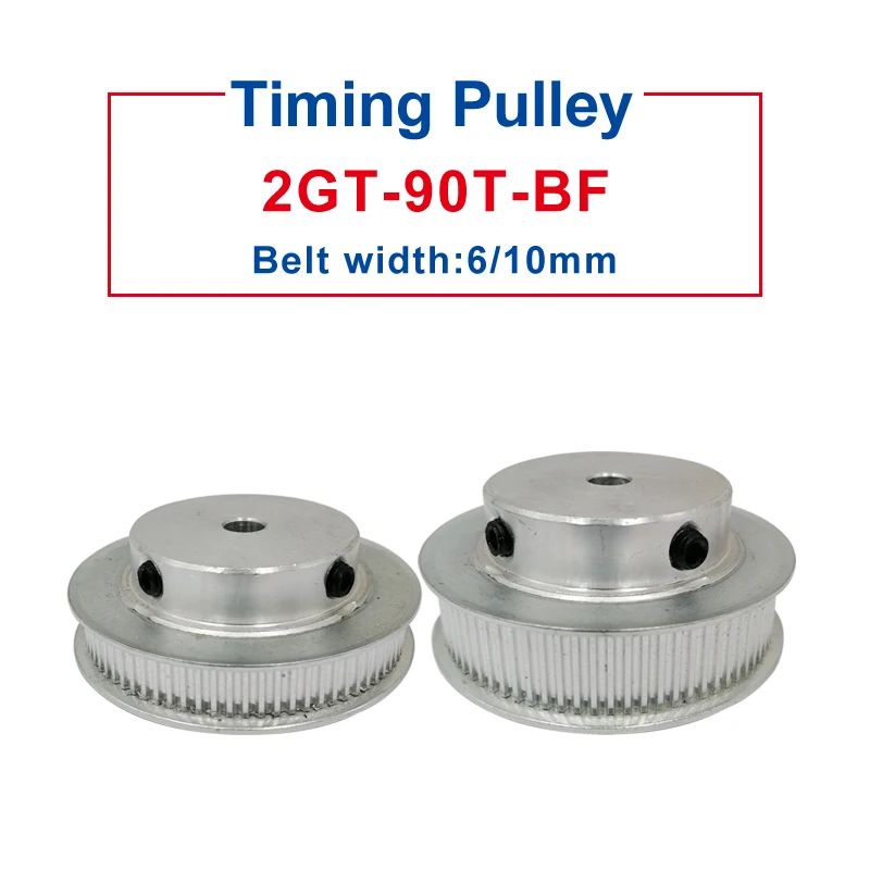 

GT2-90T Pulley Bore 6/6.35/8/10/12/12.7/14/15/16/17/19/20/22/25mm Pulley Wheel Match with 6/10mm GT2-timing belt For 3D Printers