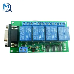 DC 12V 4CH RS239 Relay Board 4 Channel DB9 Interface RS232 Remote Control Switch Module for Door Car Alarm Smart Home