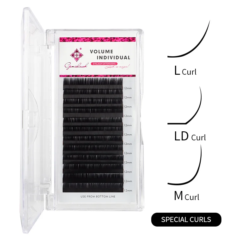 Genielash-Extensions de cils individuels en faux vison, 10 pièces, toutes tailles, volume russe spécial M/LD Curl