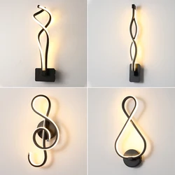 Modern Wall Lamp Living Room Bedroom Headbed LED Indoor Black White Walkway Lighting Decorative Wall Light