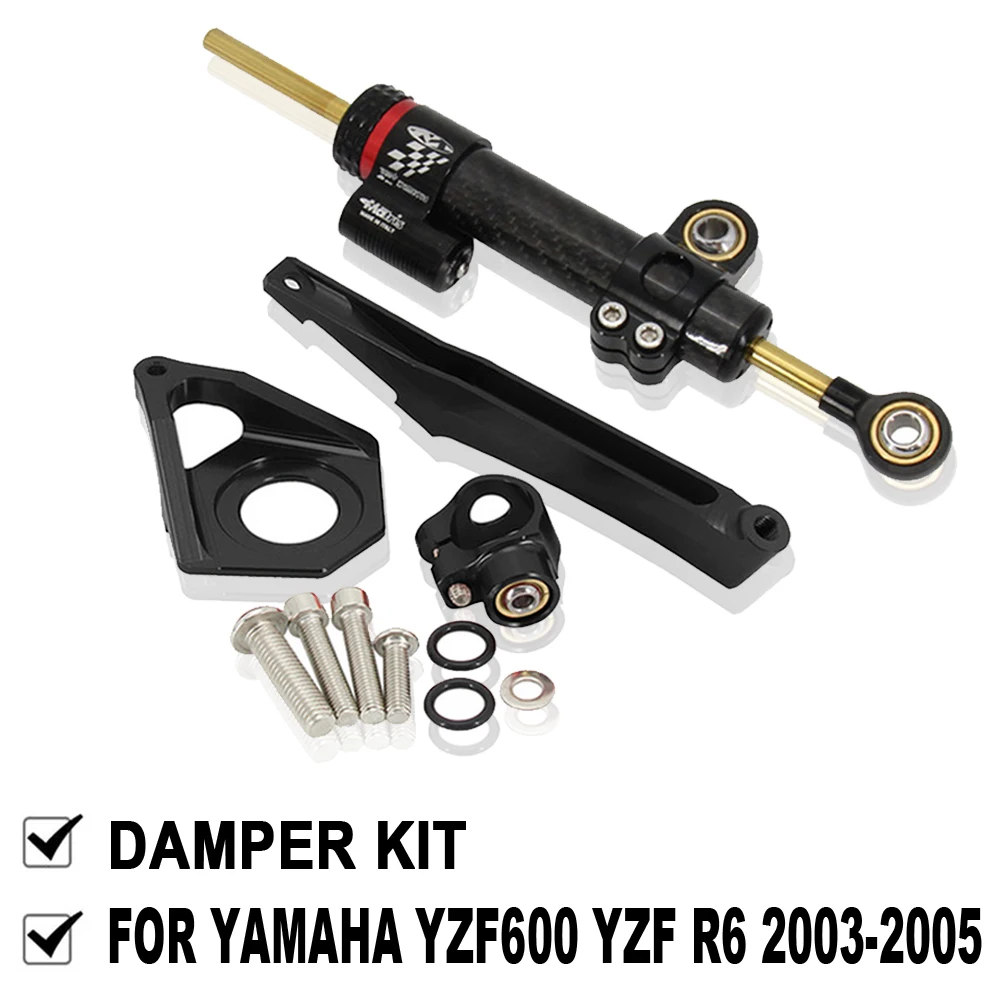 Para yamaha yzf600 yzf r6 2003 2004 2005 motocicletas direção estabilizar amortecedor suporte de montagem kit