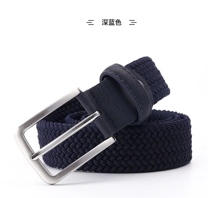 2020 neue Design Männer Gürtel Elastische Gewebe 3,3 CM Breite Blau Schwarz Braun Luxus Geschenk Mädchen Passenden Jeans Zubehör 90CM-135CM – Detail 7