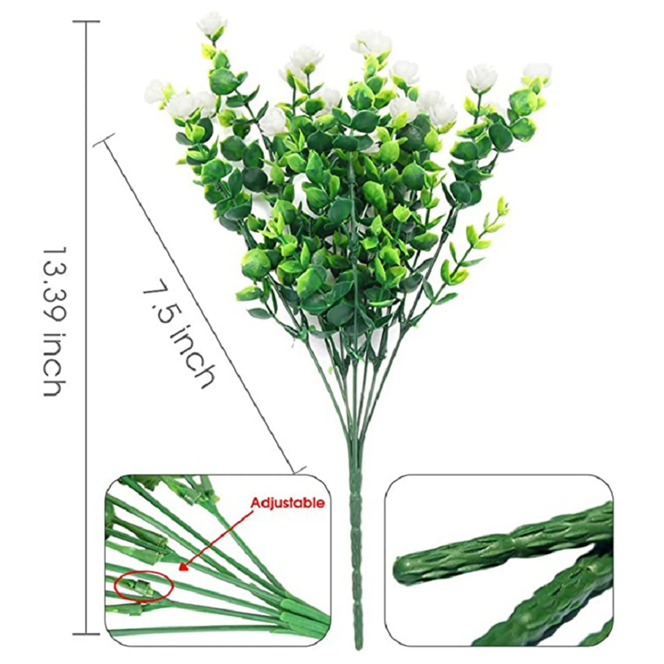 Artificial Flowers 6 Bundles Outdoor Fake Flowers for Decoration UV Resistant No Fade Faux Plastic Plants Garden PorchDecorative