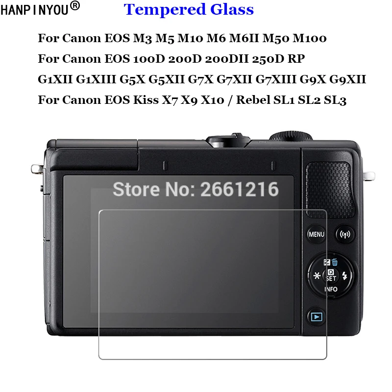 Fr Canon EOS M3 M5 M10 M6 M50 M100 100D 200D 250D RP R G1 G5 G7 G9 X Mark II III SL2 SL3 Tempered Glass 9H Screen Protector Film