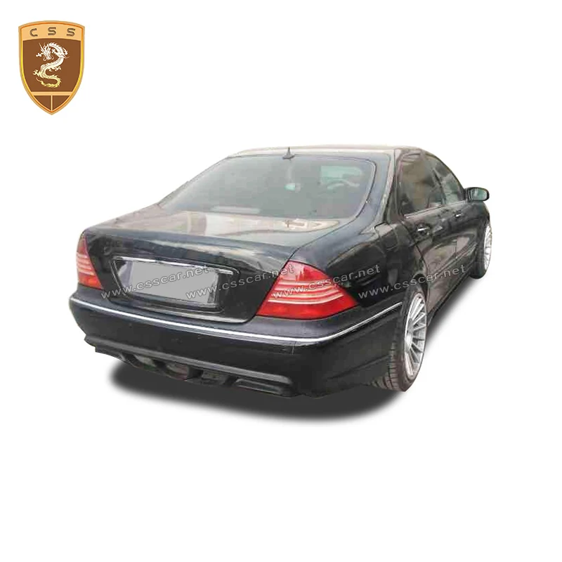 لبنز W221 S فئة طقم الجسم 2006-2012 ترقية BBS نمط الألياف الزجاجية سيارة المصد الأمامي الخلفي الناشر الجانب تنورة تعديل عدة #4