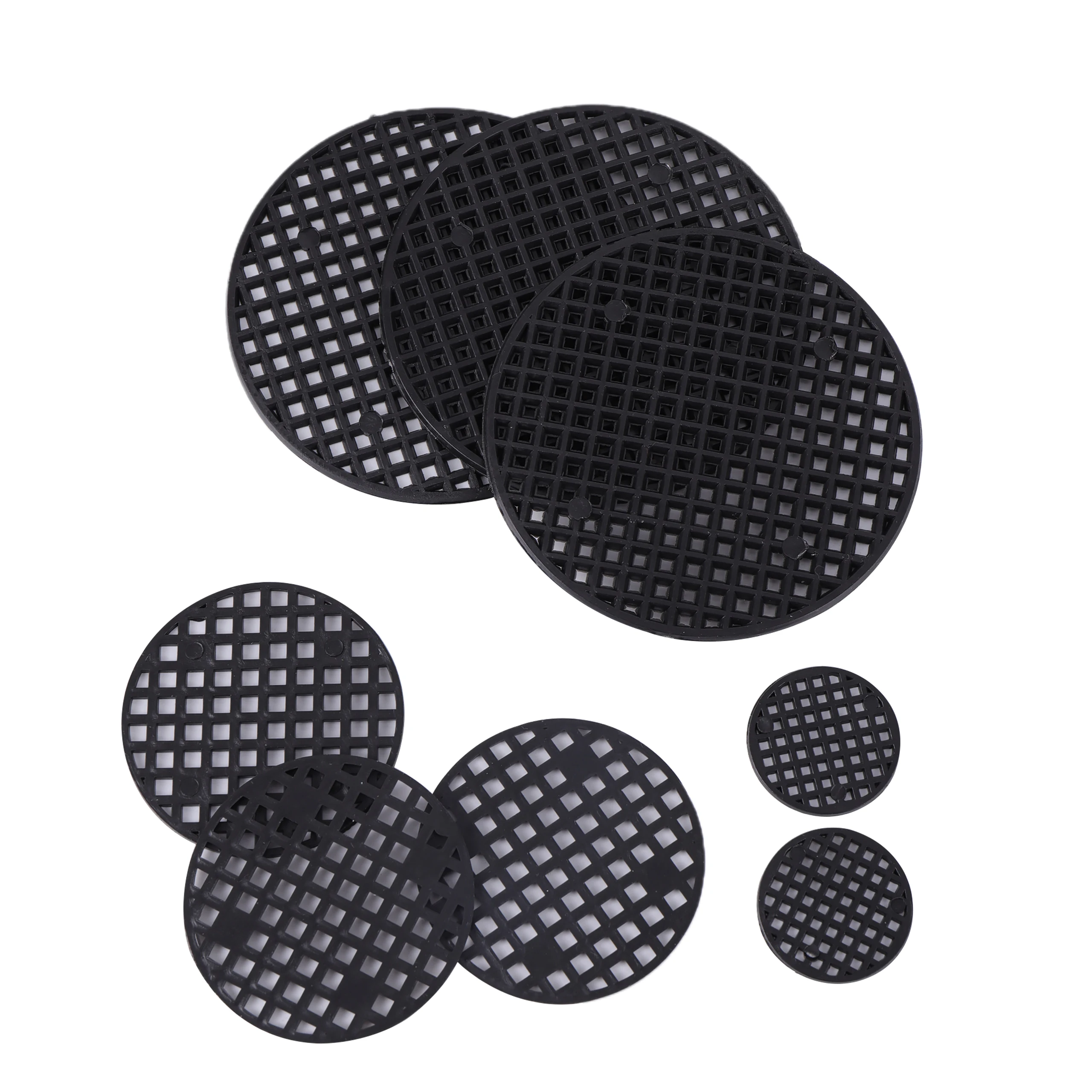 15pcs Flower Pot Hole Mesh Pad 2.5/4.5/7.5cm Diameter Round Bonsai Pot Bottom Grid Mat Mesh Drainage Netting Hole Screen