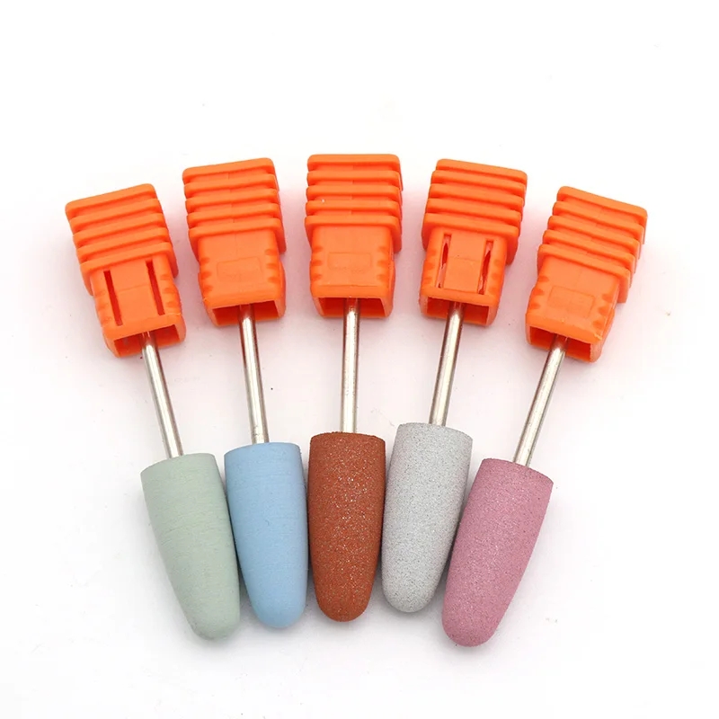 1pc Rubber 2.35mm Shank Nail Grinding Head Milling Manicure Cutter for Pedicure Machine Sander Drill Bit Polishing Electric Tool