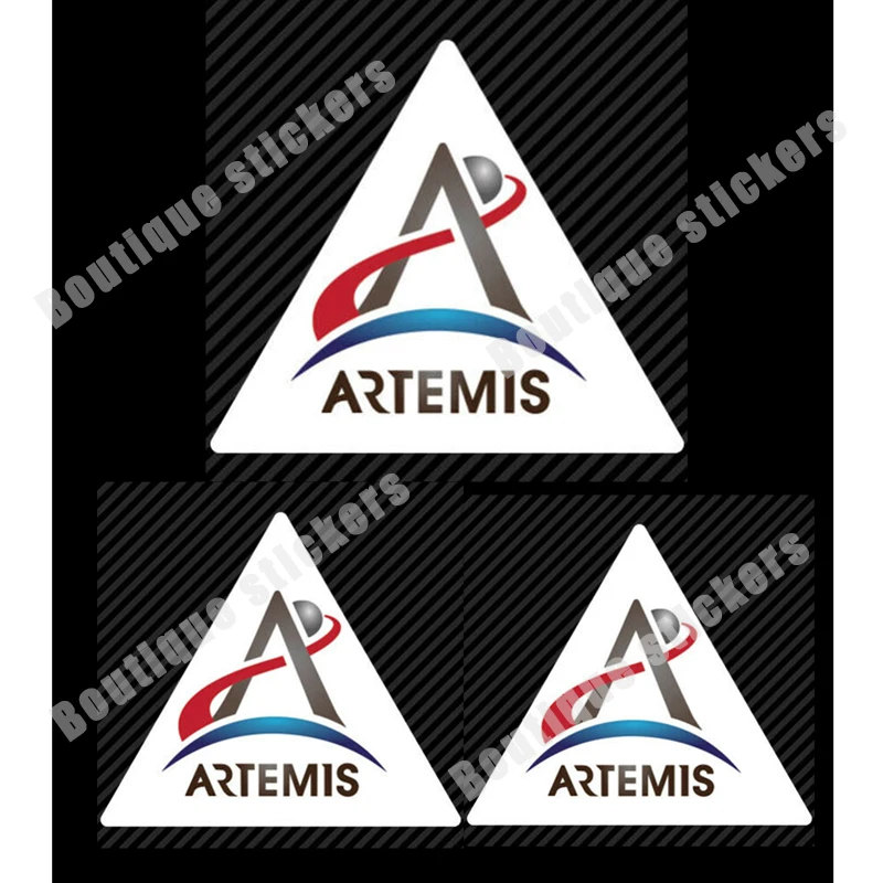 

3X Artemis Mission Logo Sticker Space Flight First Woman Moon Landing Exquisite Decals Car Body Decoration Headlight Accessories