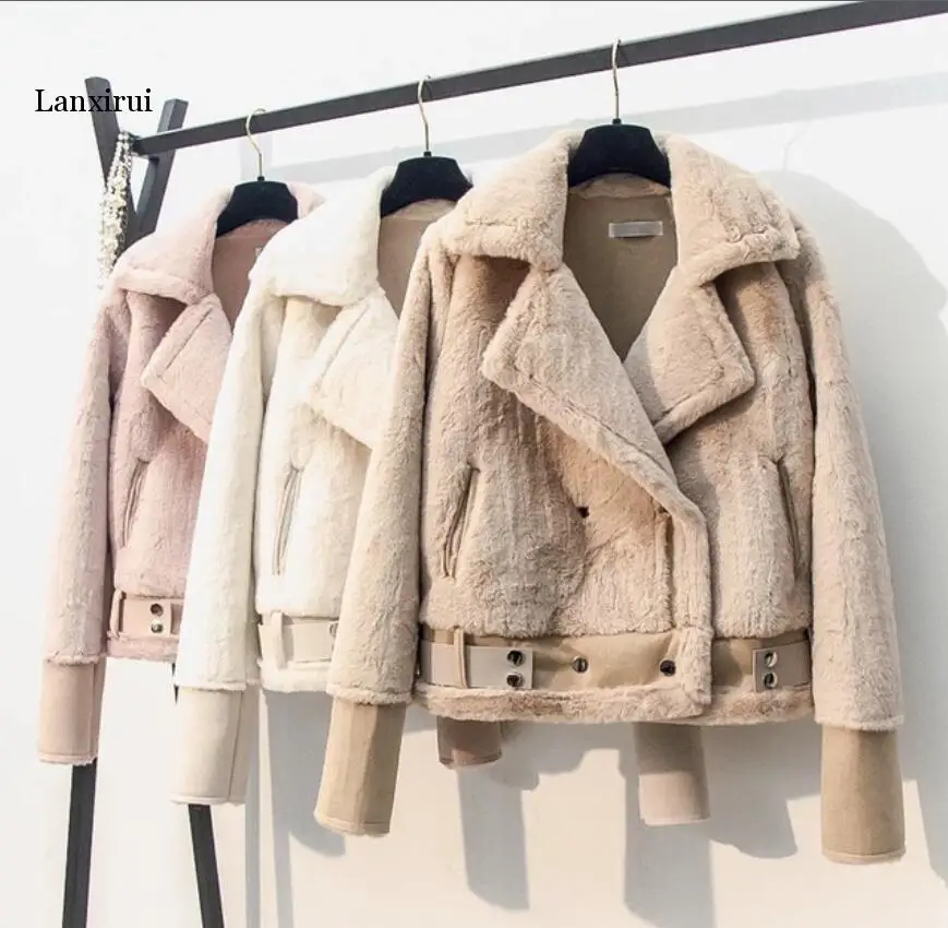 Fake Fox Fur Coat Women Winter Flyffy Fur Jacket Outerwear Overcoat Short men made Fox Fur Coat thick Coats for Women