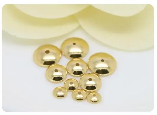 (3459)20PCS 3MM 4MM 6MM 8MM 10MM 12MM 24K Gold Farbe Überzogene Messing glänzend Perlen Kappen Hohe Qualität Diy Schmuck Zubehör – Detail 3