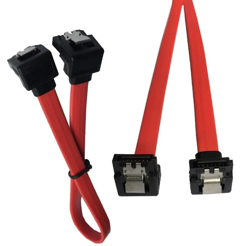 SATA 90 grados 7P a SATA90 grado 7P hembra cabeza roja de 6G Cable para disco duro