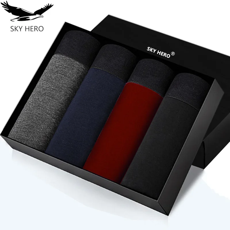 4pcs/Pack Men\'s Cotton Panties Boxers Underwear Calzoncillos Hombre Underpants Boxer for Man Thermal Male Shorts Cuecas Slip Hot