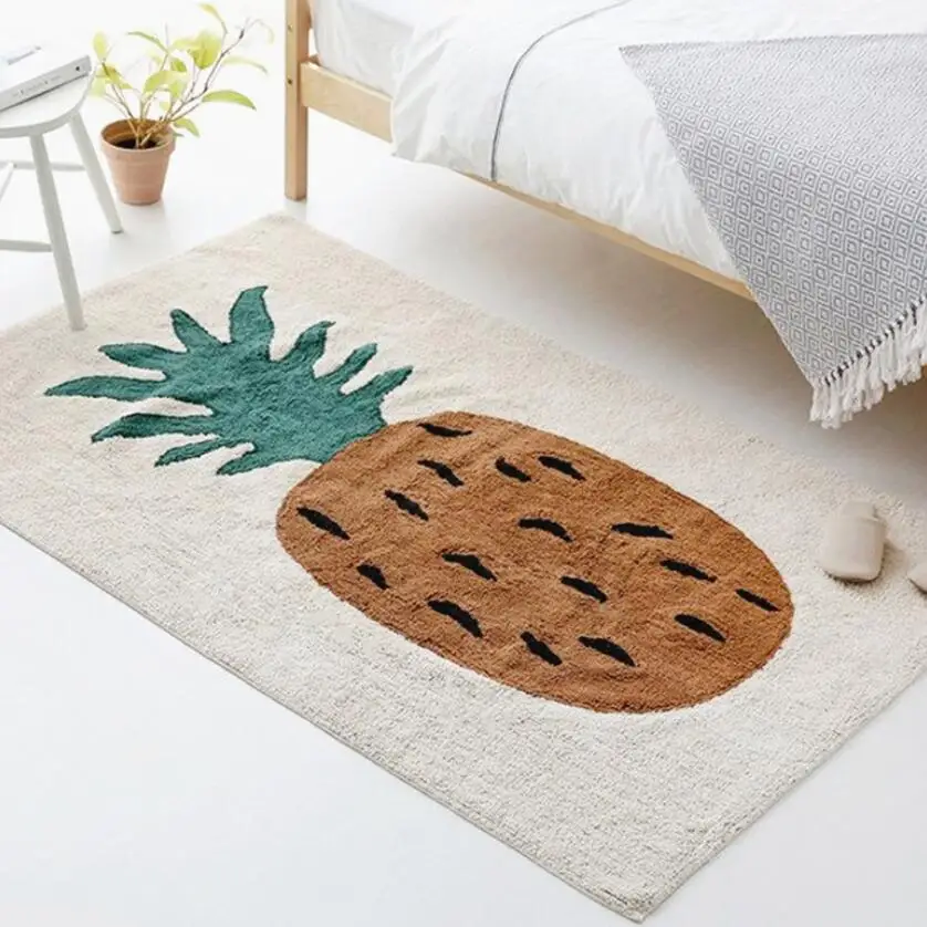 Nordic Modern Living Room Carpet Simple Pineapple Sofa Coffee Table Carpet Korea Style Home Rug Children's Bedroom Bedside Mat