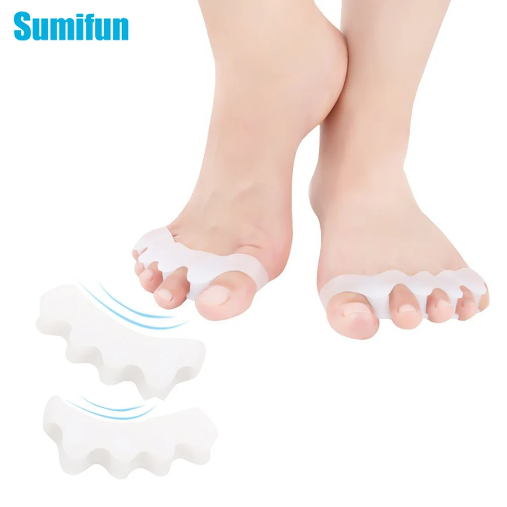 2Pcs Gel Toes Separators Orthotics Stretchers Align Correct Overlapping Toes Corrector Silicone Foot Care Z46801