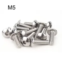 10pcs Stainless Steel Big Flat Round Head Inner Hexagon Screw Bolt M5 5mm M5X16 M5x14 M5X20