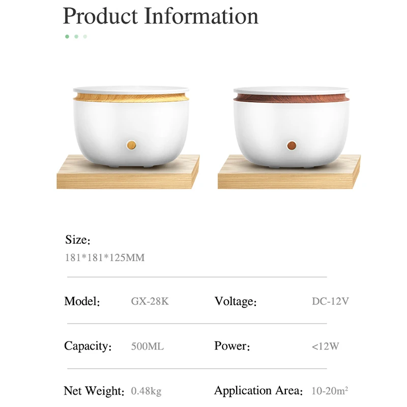 สีขาวปลาโลมา500ML น้ำมันหอมระเหย Aroma Diffuser Air Humidifier Aromatherapy Diffuser Mist Maker Fogger สำหรับ Home