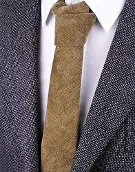5cm Skinny Tie Solid Brown Camel Red Burgundy Crimson Mens Ties Neckties Corduroy Slim Wholesale Brand New