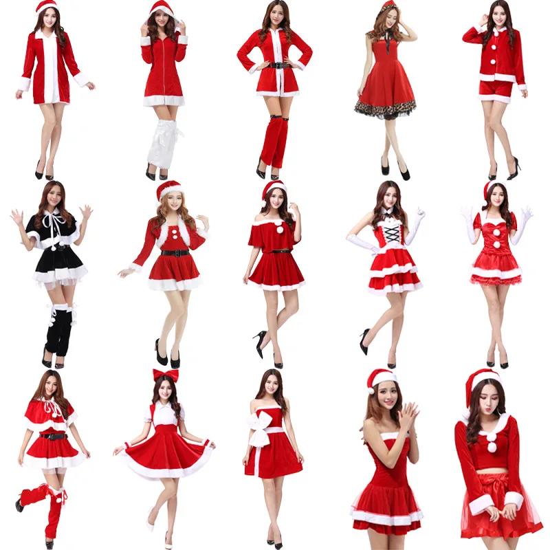 Miss Santa Claus Outfits Volwassen Vrouwen Kerst Sexy Santa Cosplay Kerst Kostuums Dames Fancy Dress Xmas Jurken Kostuum