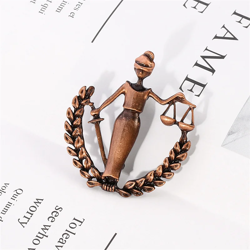 Retro Fashion Creative Libra Brooch Jacket Backpack Pin Badge Ornaments Ladies Party Decorations Jewelry Gifts