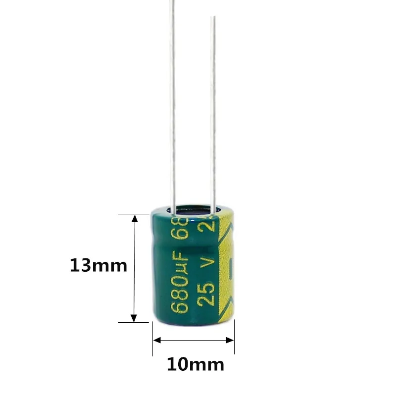 200PCS 680UF 25V   25V680UF Aluminum Electrolytic Capacitor  high-frequency 10X13MM