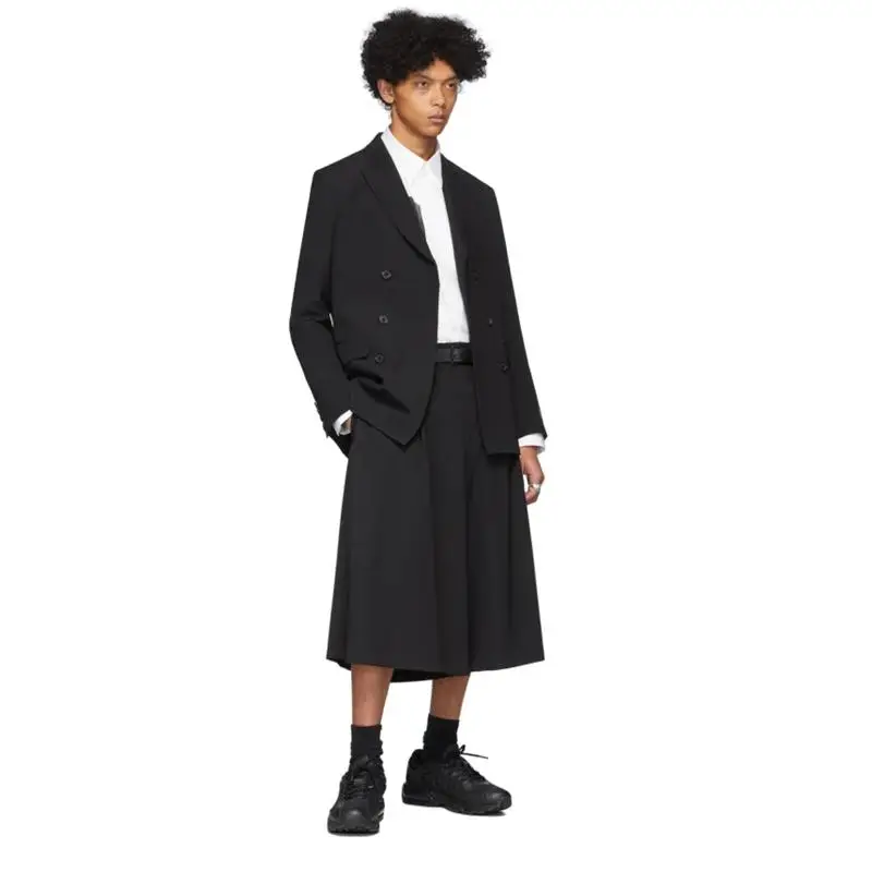 New male hair stylist fashion base classic loose large size wide leg pants stage style performance suit