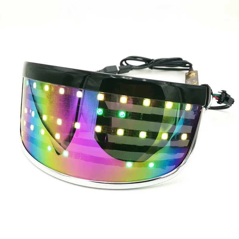 

New Sound active Rainbow Led Visor sunglasses