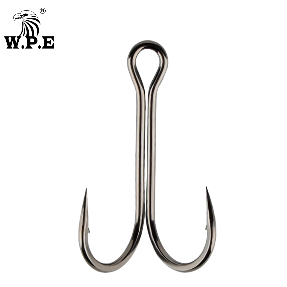 W.P.E 10-20pcs/pack Double Fishing Hooks 4#-3/0# High-carbon Steel Duple Hook Barbed Jig Bass Carp Fishing Fly Fishing Tackle