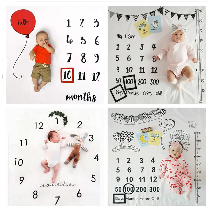 Newborn baby Monthly Growth Milestone Blanket photography props Background Cloth for Rug baby boy girls Photography Accessories