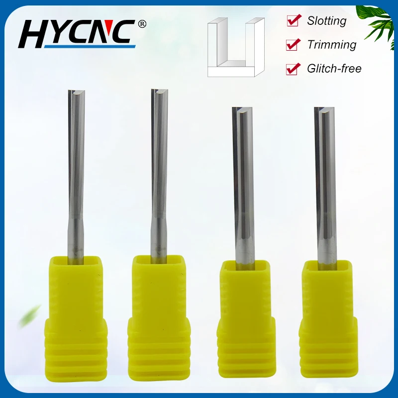 4/6Mm Đôi Cạnh Thẳng Rãnh Xay Cắt Đầu Thẳng Cấp Nhà Máy 2-Sáo Cắt Cnc thép Vonfram Thẳng SL