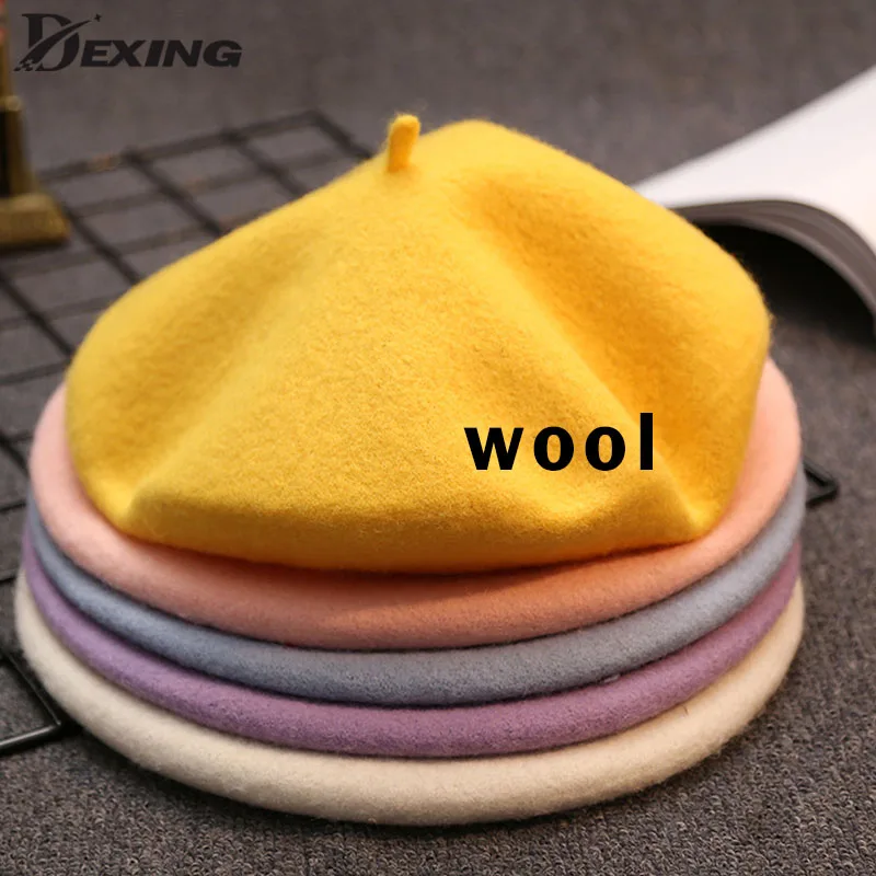 real wool Beret Lady Autumn Winter Wool Berets Women Warm Walking Hats Female Elegant French Beret Flat  Girl Painter Caps