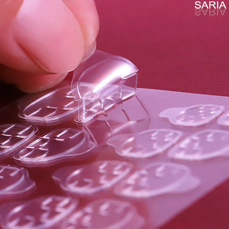 2 fogli professione trasparente adesivo biadesivo adesivo nastro adesivo colla trasparente per unghie per unghie finte strumento d'arte