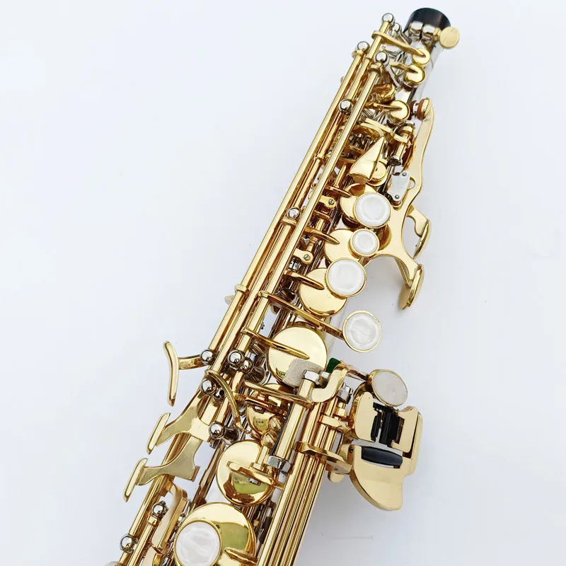 Made in Japan WO37 Soprano Saxophone Silver Plated Body Gold Lacquer Key Brass Saxophone Straight Pipe B(b) Instrument With Case