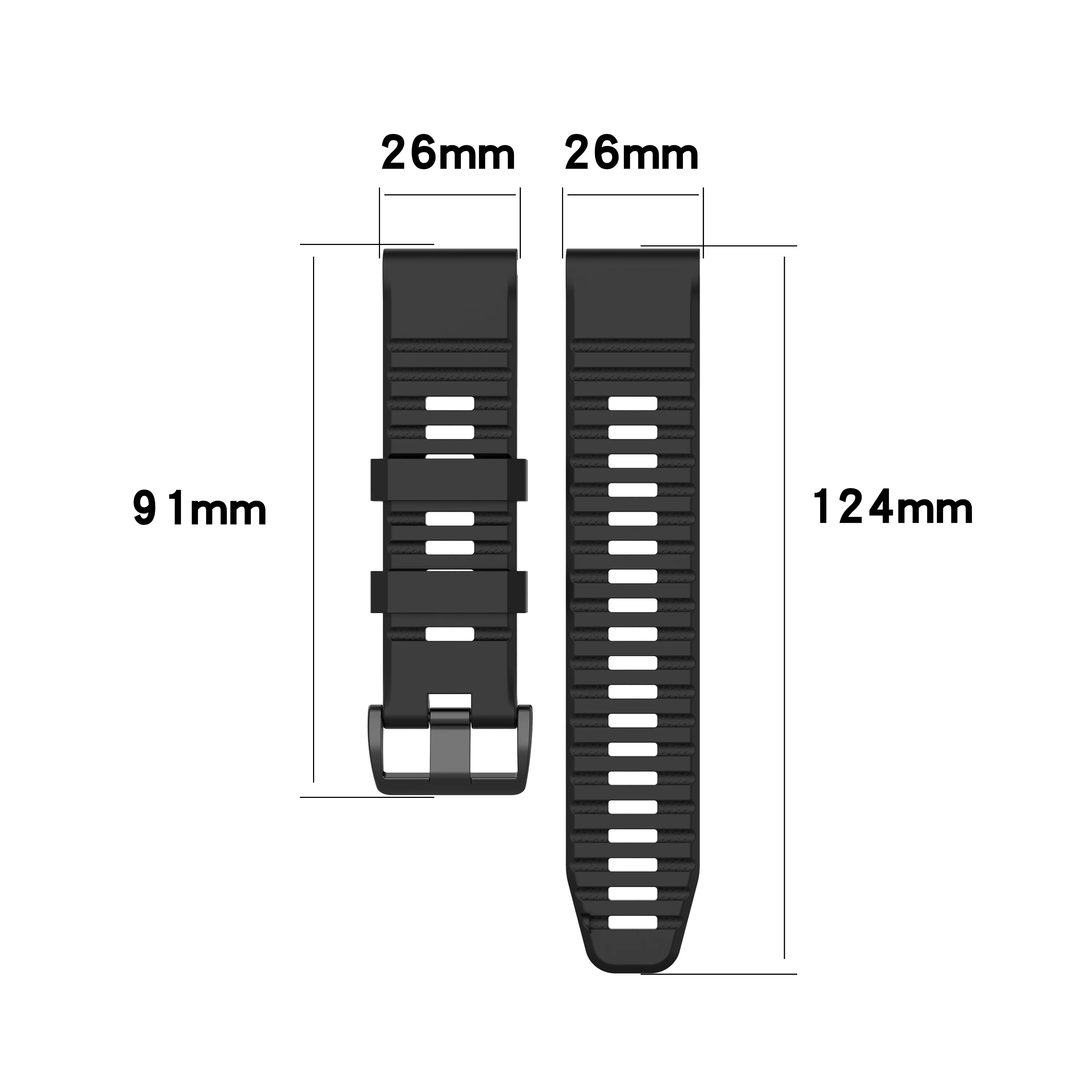 26mm Quick Release Easy Fit Watchband for Garmin Fenix 6X/6XPro 5X/5X plus Silicone Strap for Garmin fenix 3 /3HR Watchband