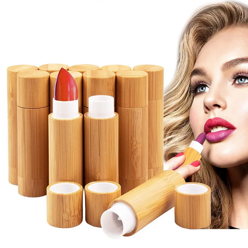 

12Pcs Bamboo Empty Lipstick Tubes, 5.5g/4g Refillable DIY Lip Balm Tube Containers Cosmetic Lip Gloss Deodorant Case Holder