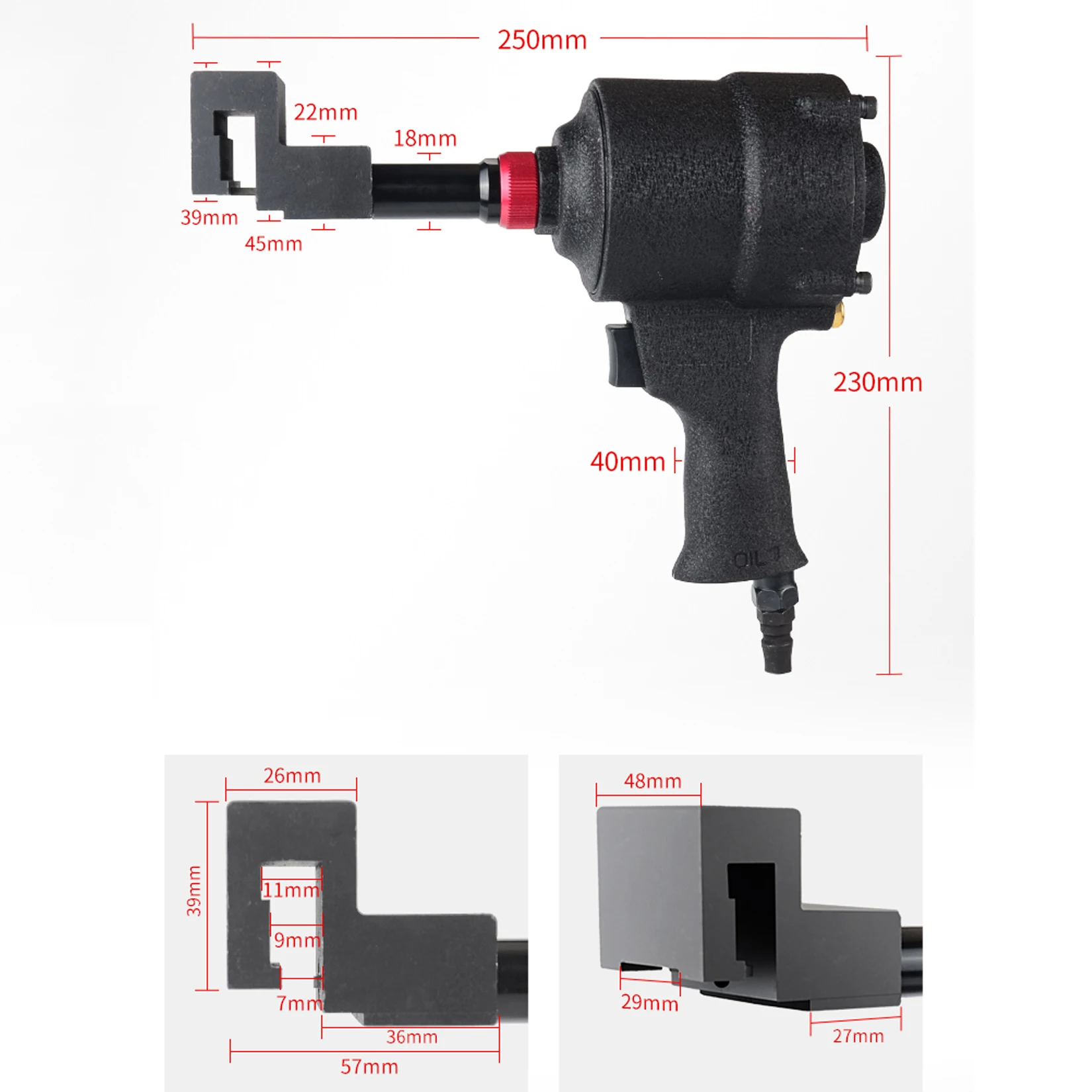 Pneumatic Punching Gun for Aluminum Door and Window Drainage Hole Punching Gun for Aluminum Profile Drainage Hole