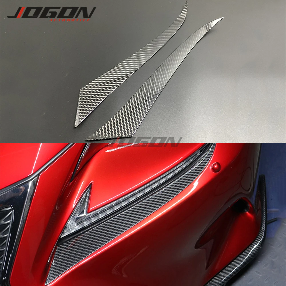 For Lexus RC 300 350 RC F 2015 2016 2017 2018 Real Carbon Fiber Exterior Car Front Headlight Lamp Eyebrow Eyelid Cover Trim