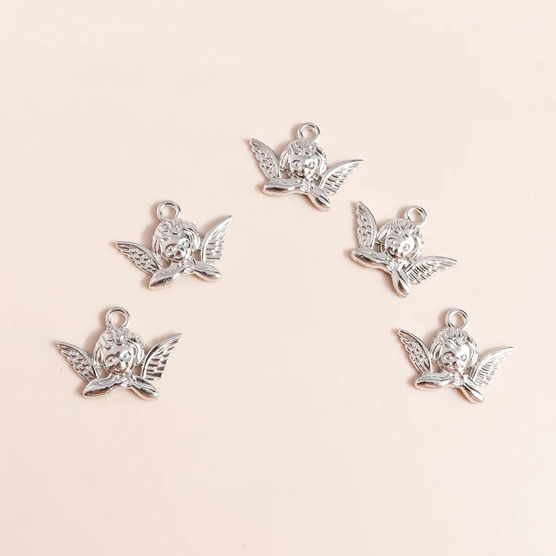 Leslie 20 Stück modische Liebes-Engel-Charms-Anhänger für Halsketten, Ohrringe, Zubehör, Charms für DIY-Schmuckhandwerk – Detail 5