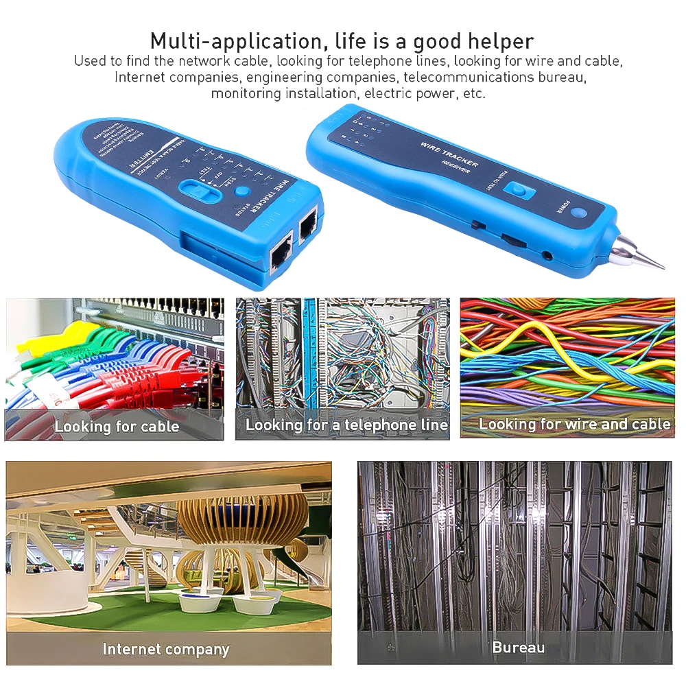 Kabel wykrywacz przewodów RJ45 Cat5e Cat6 przewód Lan Finder z tonerem RJ11 proszę kliknąć na Ethernet Tester kabla sieciowego LAN detektor linii Finder