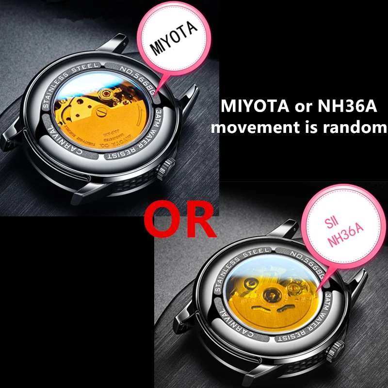 Carnival NH36A or MIYOTA mechanical watches men luxury brand automatic men watch relogio masculino sapphire reloj hombre saati