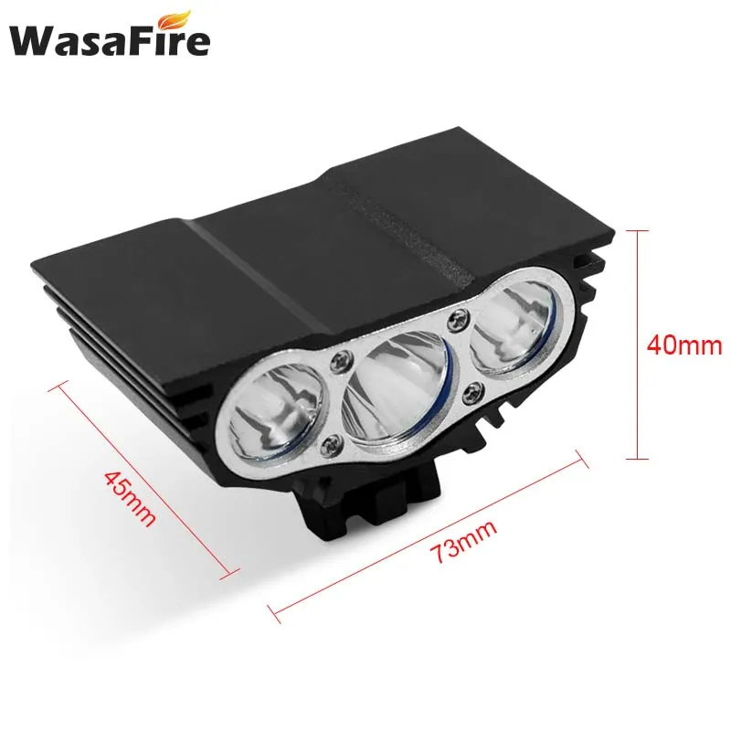 WasaFire 3 * XML T6 LED 5000LM 3 Modes Bicycle Front Lamp Bike Light Headlight USB Rechargeable 18650 Battery Pack + Taillight