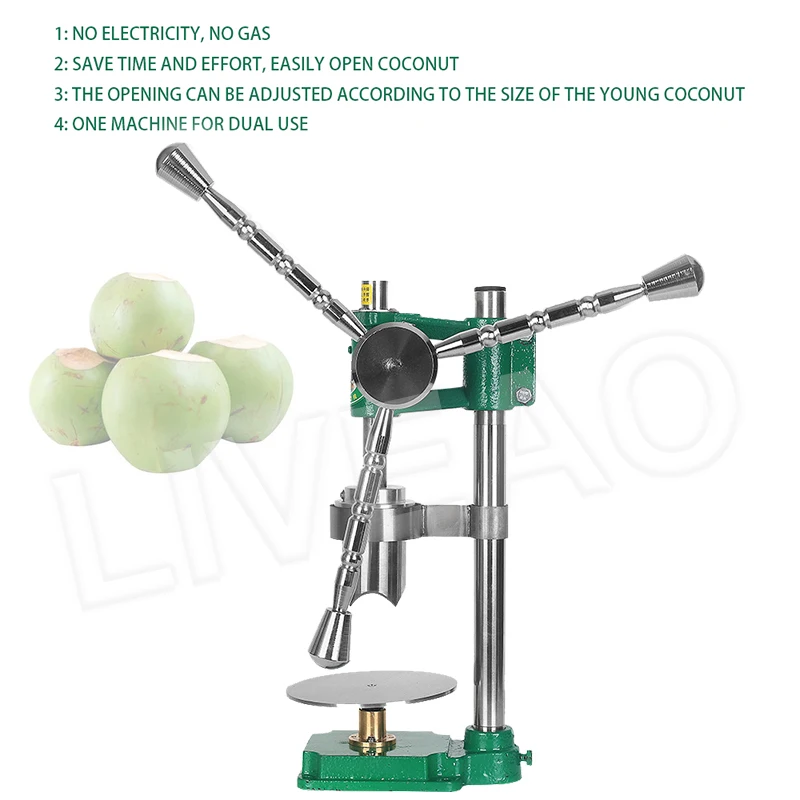 Commercial Fresh Coconut Opening Tool Manual Opener Lid Machine Save Effort Steel Capping Cover Cutter