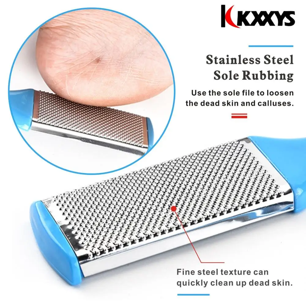 دليل باديكير القدم ملف مكشطة عدة ، قدم الكعوب تو بشرة ملف ، الجلد الميت الكالس مزيل ، 8 قطعة لكل مجموعة