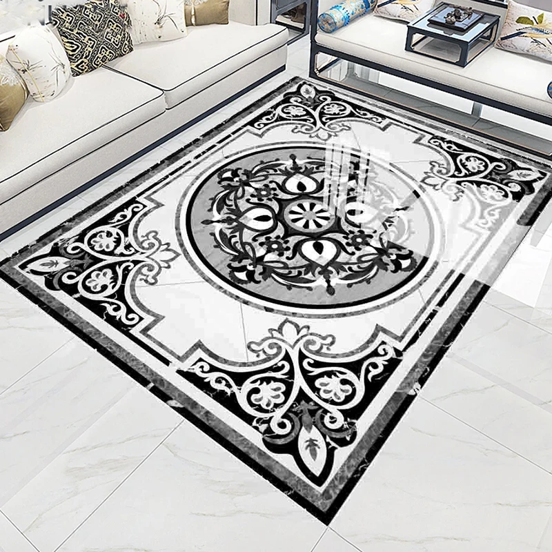 

Custom 3D Floor Sticker Marble Black White Gray Carpet Living Room Bedroom Floor Mural PVC Self Adhesive Waterproof Wallpaper