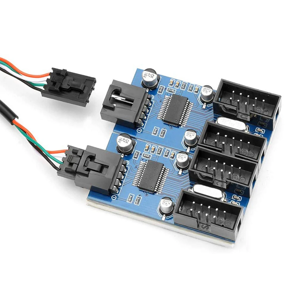 30Cm Usb 9 Pin Interface Header Moederbord Extension Splitter 1 2/4 Kabel Desktop USB2.0 Hub Connectors Adapter Poort